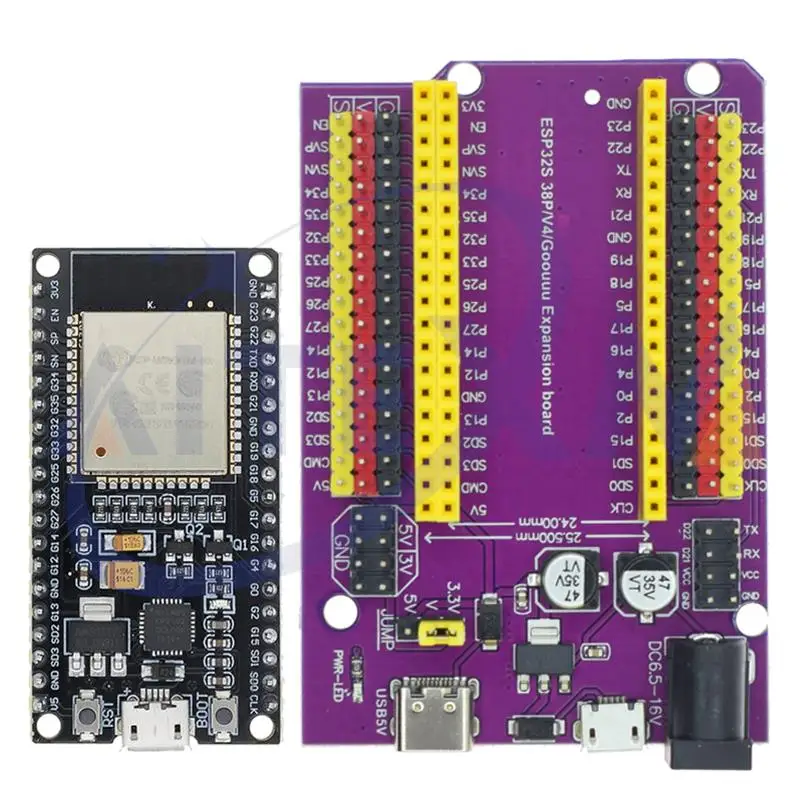 Płytka rozwojowa ESP32 TYPE-C/MICRO USB CP2102 WiFi + Bluetooth dwurdzeniowy ESP32-DevKitC-32 ESP-WROOM-32…