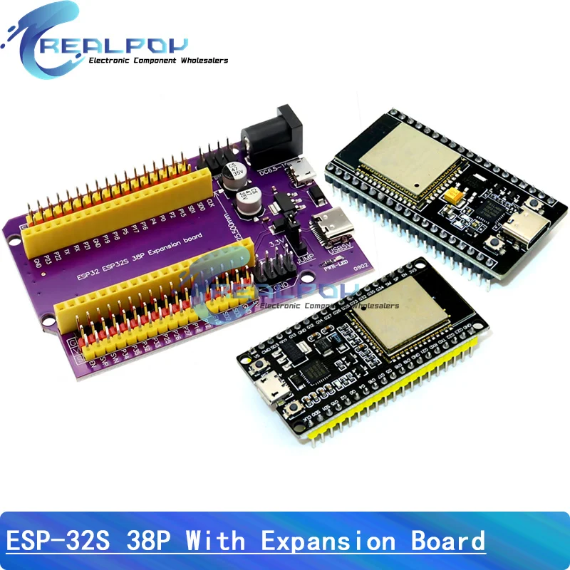Płytka rozwojowa ESPWROOM32 TYPE-C / MICRO USB CP2102 WiFi + Bluetooth dwurdzeniowy ESP32-DevKitC-32 ESP-32S… Płytka rozwojowa ESPWROOM32 TYPE-C / MICRO USB CP2102 WiFi + Bluetooth dwurdzeniowy ESP32-DevKitC-32 ESP-32S…