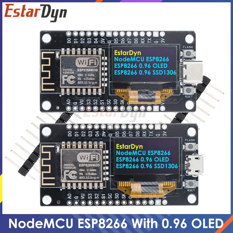 Płytka rozwojowa NodeMCU ESP8266 V3 z 0,96-calowym wyświetlaczem OLED, modułem WiFi CH340 ESP-12F i USB typu C… Płytka rozwojowa NodeMCU ESP8266 V3 z 0,96-calowym wyświetlaczem OLED, modułem WiFi CH340 ESP-12F i USB typu C…
