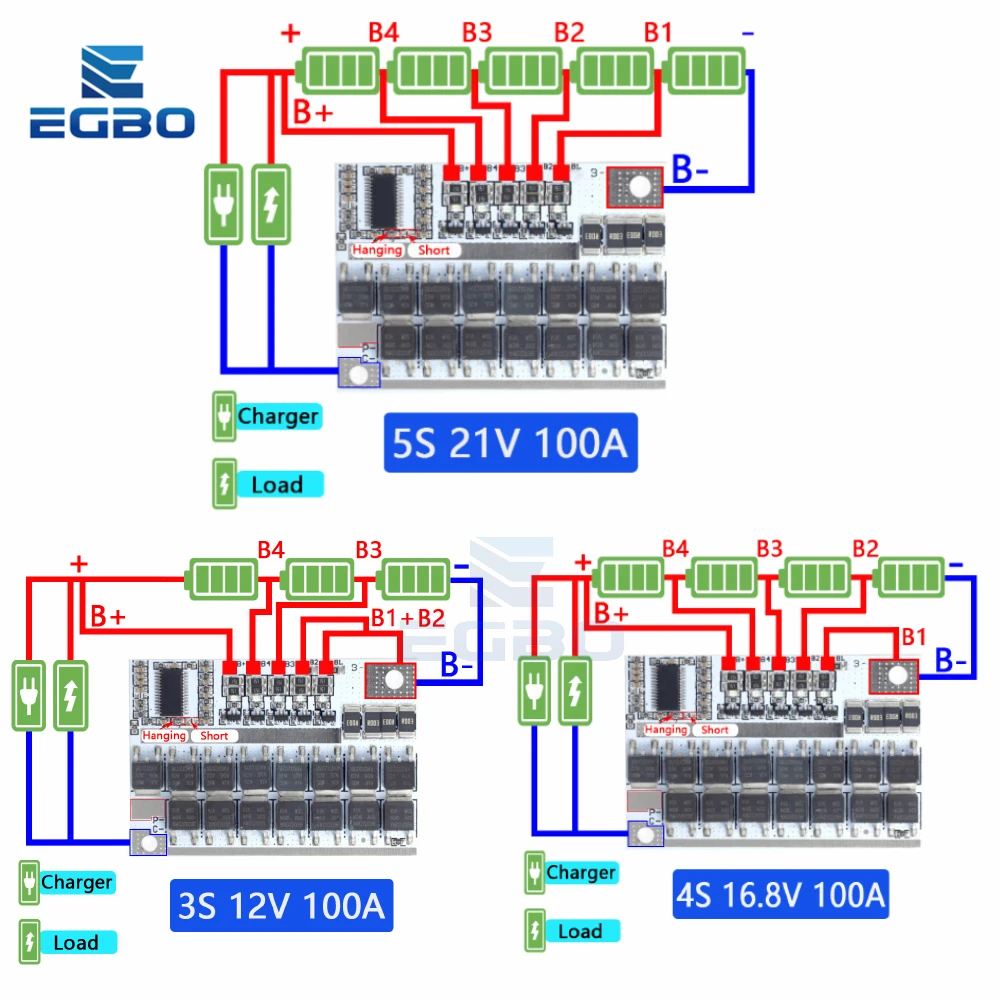 Płytka zabezpieczająca akumulator litowo-jonowy Li-ion Lmo trójkomponentowy 3S/4S/5S BMS 12.6V 16.8V 21V 3.7V…