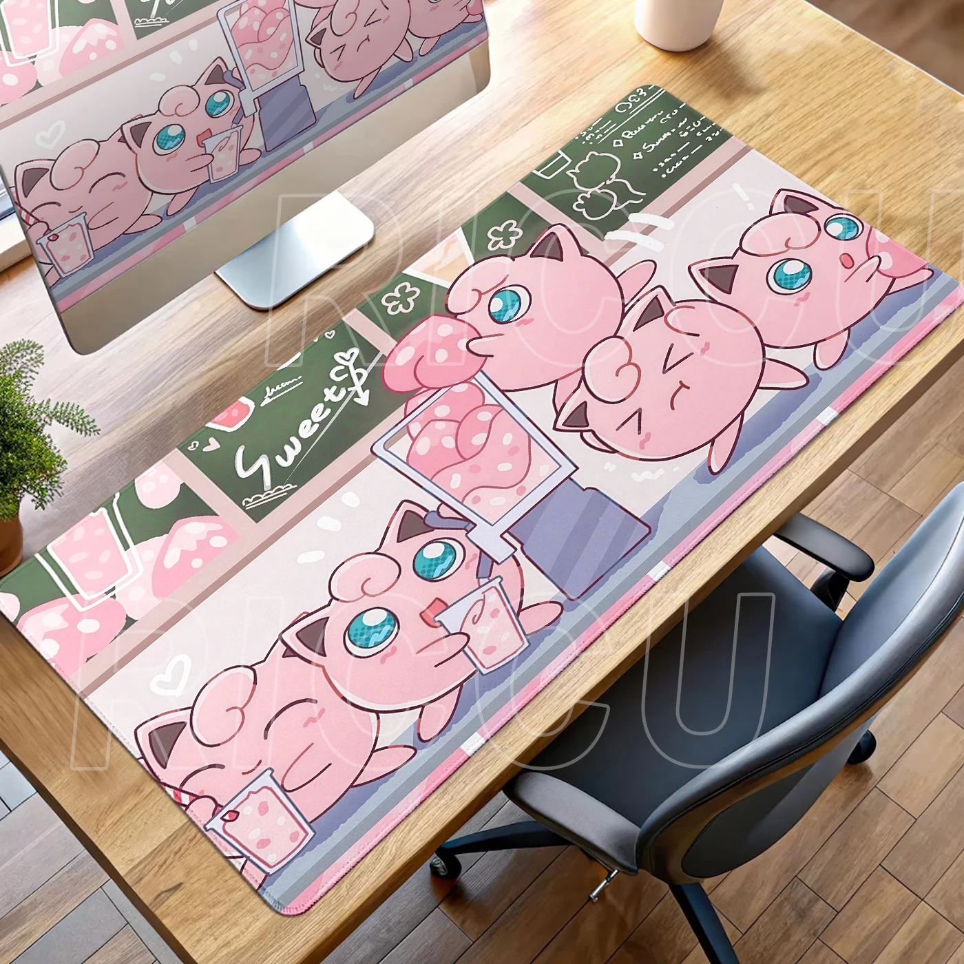 Podkładka pod klawiaturę Kawaii Pink Clefairy Anime Gamer PC Cabinet Mouse Pad Ppokemon Jigglypuff Mousepad…