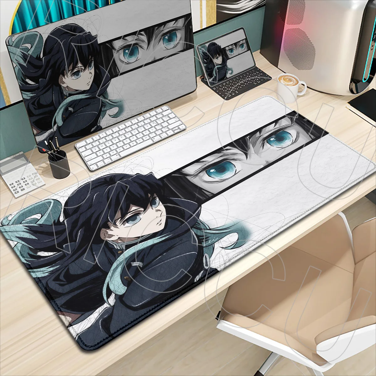Podkładki pod klawiaturę gamingową HD print XXL, podkładka pod mysz Demon Slayer, mata na biurko, komiksowa…