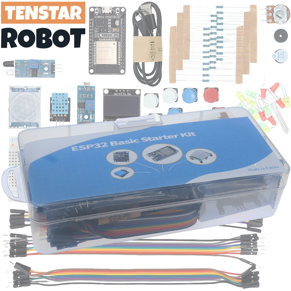 Podstawowy zestaw startowy do płytki rozwojowej ESP32 ESP-32S WIFI Zestaw do nauki projektu z samouczkami… Podstawowy zestaw startowy do płytki rozwojowej ESP32 ESP-32S WIFI Zestaw do nauki projektu z samouczkami…