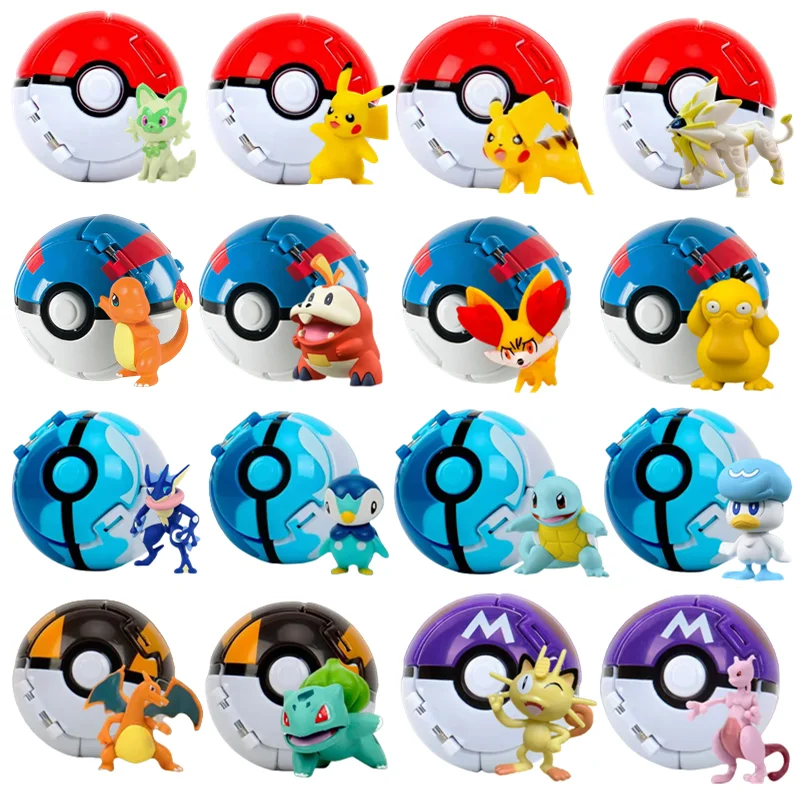 Pokeball Pokemon Figurka Elf Ball Anime Figurka Kreskówki Pikachu Charizard Kieszonkowy Potwór Zwierzę Anime…