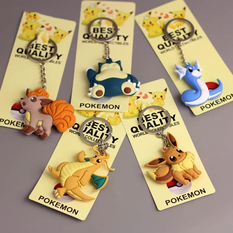 Pokemon brelok Pikachu Anime figurka zabawka Kawaii Cartoon moda Charmander Psyduck lalka brelok torba…