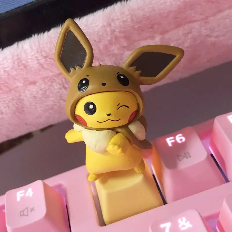 Pokemon Pikachu nasadki na klawisze do gier klawiatura mechaniczna DIY spersonalizowane żółte kreskówki…