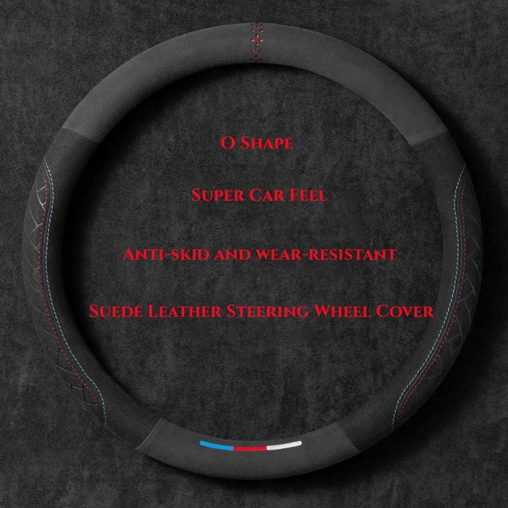 Pokrowiec na kierownicę samochodową Wrap Suede Leather Oddychający antypoślizgowy Uniwersalny pokrowiec na…