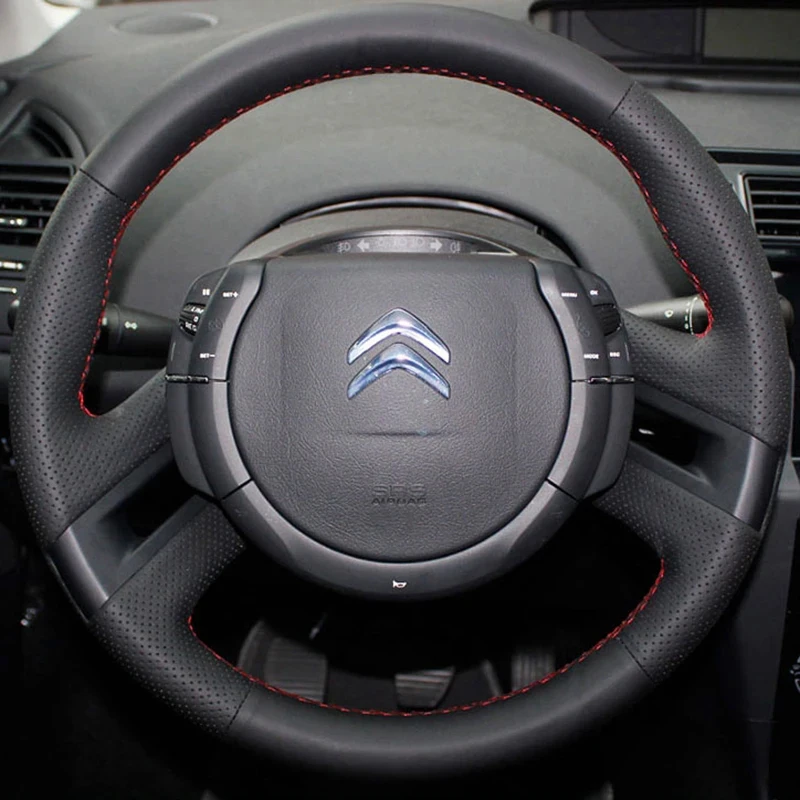 Pokrowiec na kierownicę ze sztucznej skóry DIY Ręcznie szyty dla Citroen C4 Picasso 2007-2013 Akcesoria…