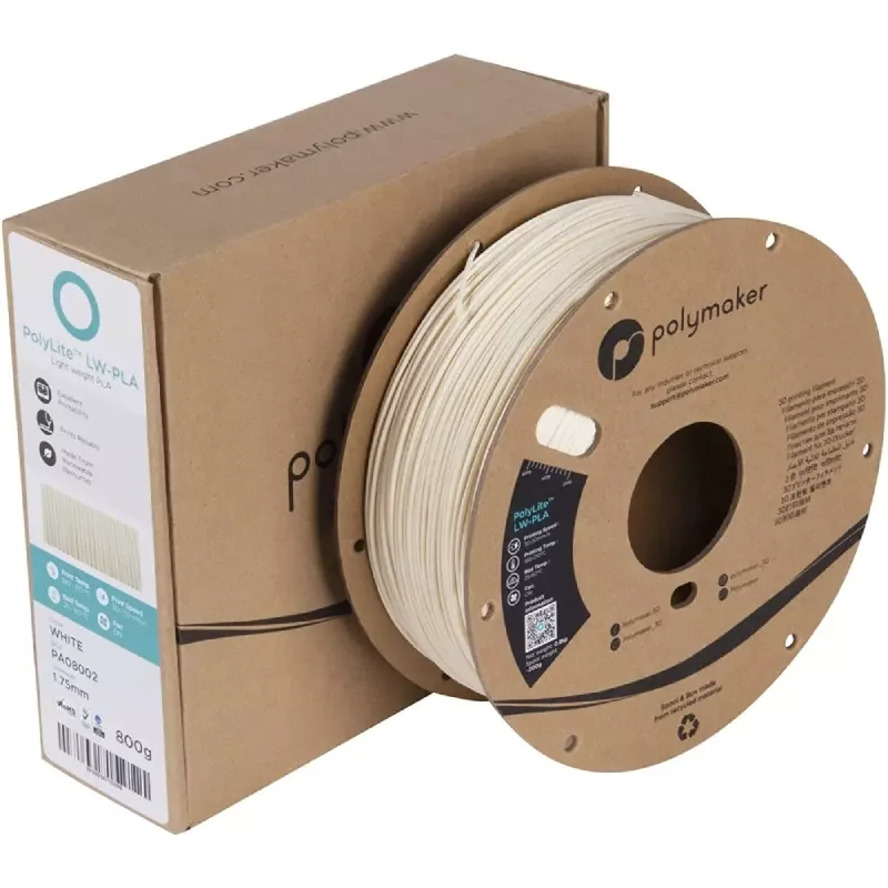 Polymaker PLA polilit LW-PLA 3D kartonu szpula niska gęstość Filament PLA 1.75mm 3D Filament 0.8 kg/rolka Polymaker PLA polilit LW-PLA 3D kartonu szpula niska gęstość Filament PLA 1.75mm 3D Filament 0.8 kg/rolka