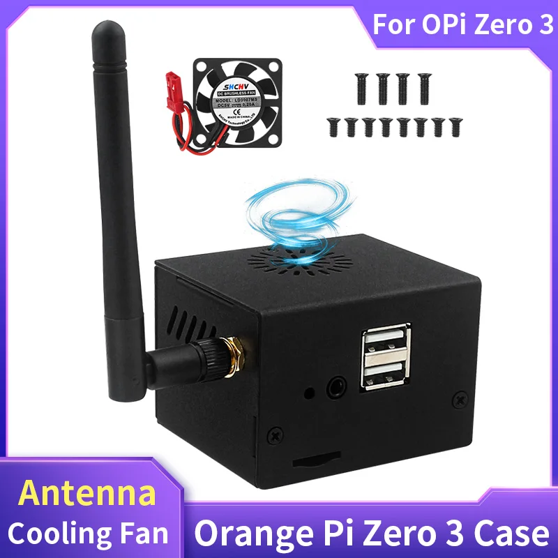 Pomarańczowa obudowa Pi Zero 3 z wentylatorem chłodzącym opcjonalna antena aktywna obudowa chłodząca dla… Pomarańczowa obudowa Pi Zero 3 z wentylatorem chłodzącym opcjonalna antena aktywna obudowa chłodząca dla…