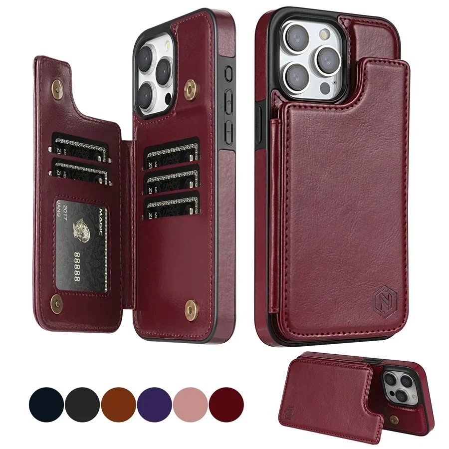 Portfel RFID Blokowanie warstwy ochronnej Magnetyczne etui skórzane do iPhone’a 16 Pro Max 15 Plus 14 13 12 11… Portfel RFID Blokowanie warstwy ochronnej Magnetyczne etui skórzane do iPhone’a 16 Pro Max 15 Plus 14 13 12 11…