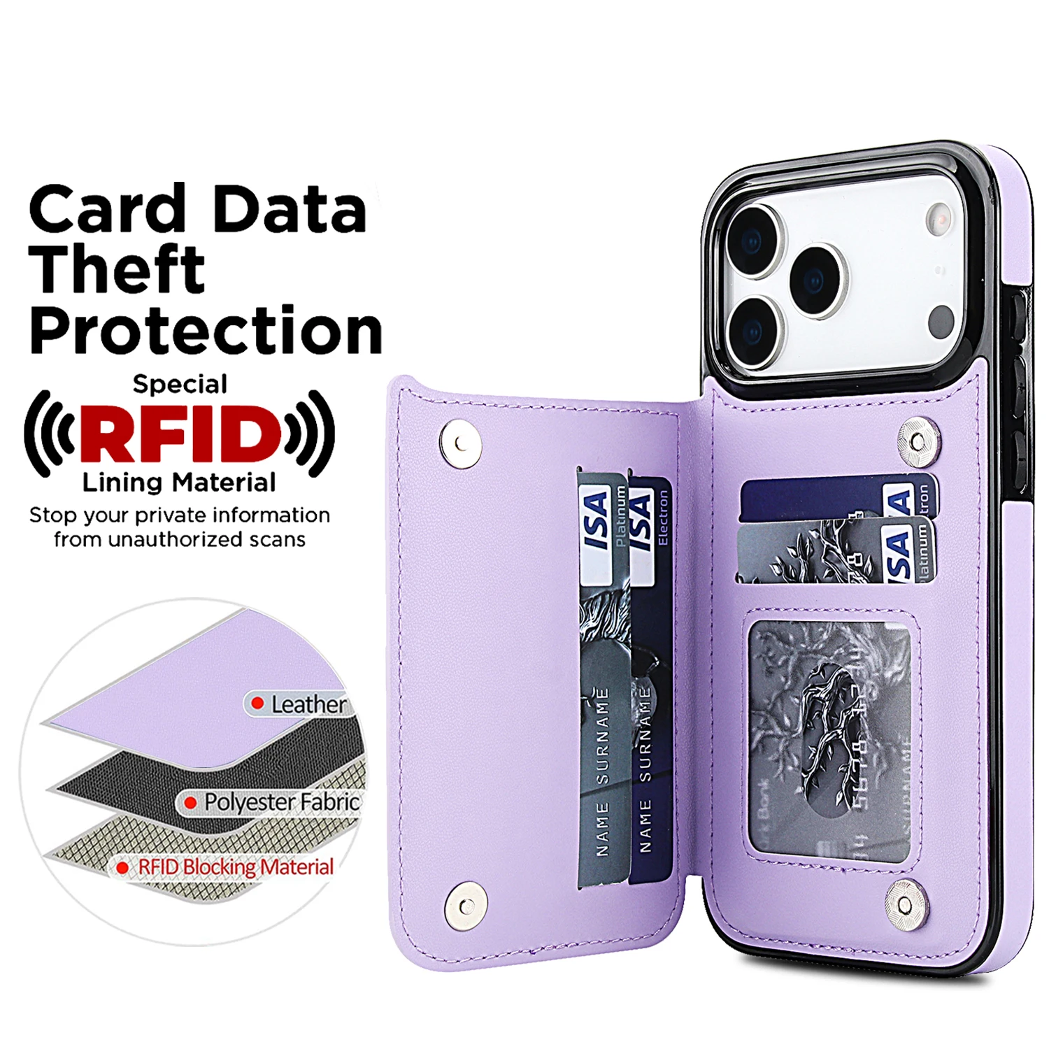 Portfel z podwójnym zapięciem, mały, elegancki, z blokadą RFID, z przegródkami na karty, etui z klapką ze… Portfel z podwójnym zapięciem, mały, elegancki, z blokadą RFID, z przegródkami na karty, etui z klapką ze…