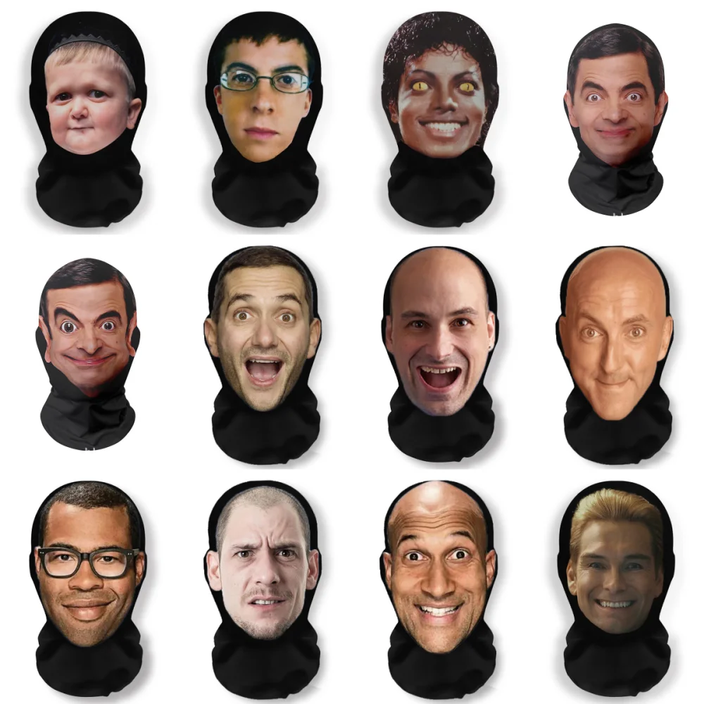 Pranks Printed Halloween Funny Headgear Elastic Mesh Full Face Mask Cosplay Costume Headwear Hip Hop Fashion…