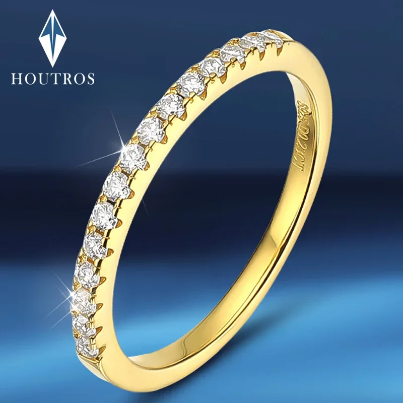 Prawdziwe diamentowe pierścionki Moissanite dla kobiet 925 Sterling Silver Plated 18K Gold Half Eternity…