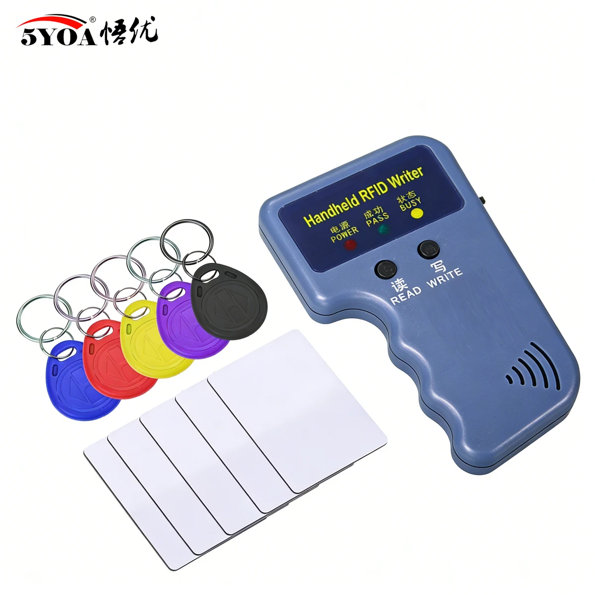 Programator RFID 5YOA, kopiarka kart ID, 125 kHz, EM4100 5200, duplikator, T5577, programowalne breloki, tagi… Programator RFID 5YOA, kopiarka kart ID, 125 kHz, EM4100 5200, duplikator, T5577, programowalne breloki, tagi…