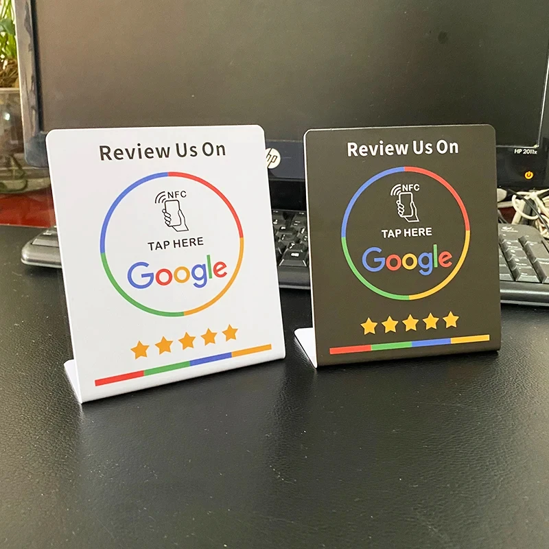 Programowalna karta recenzji Google 13,56 MHz Stół stacji NFC NFC Google Recenzje wyświetlają giętą kartę…