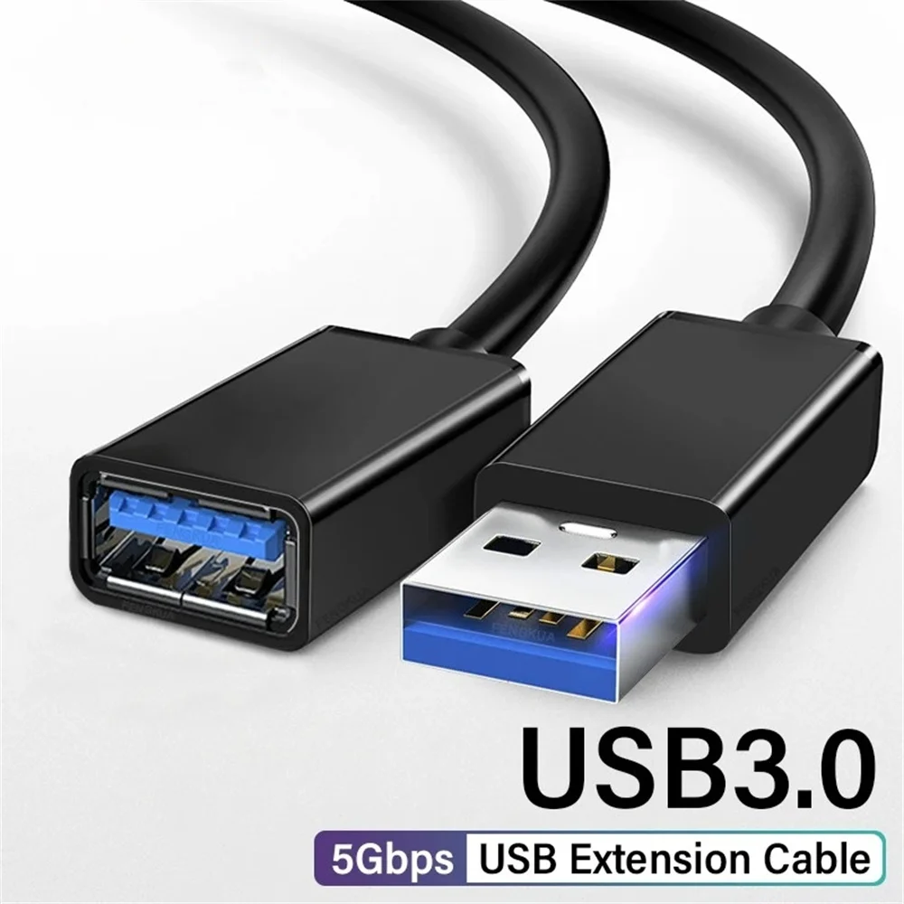 Przedłużacz USB 3.0 męski na żeński do komputera, laptopa, Smart-TV, szybki przewód przedłużający USB…