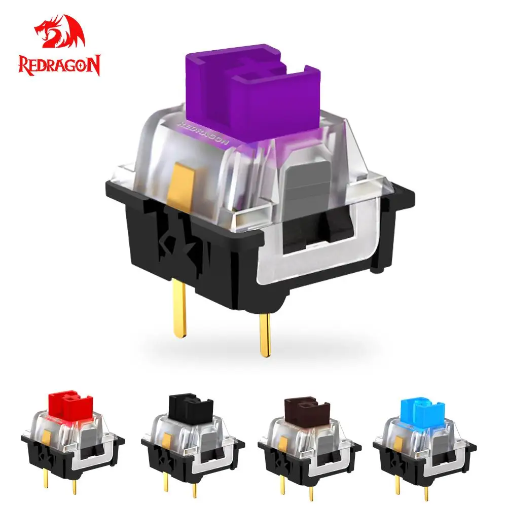 Przełącznik REDRAGON SMD RGB MX 3Pin Clicky Liniowy dotykowy cichy czerwony niebieski czarny brązowy fioletowy…
