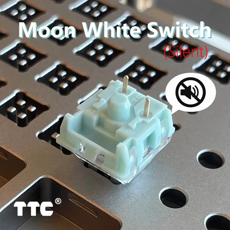 Przełącznik TTC Silent Bluish White HiFi Sound 3Pin Tactile SMD RGB 42g do klawiatury mechanicznej Wyciszone…