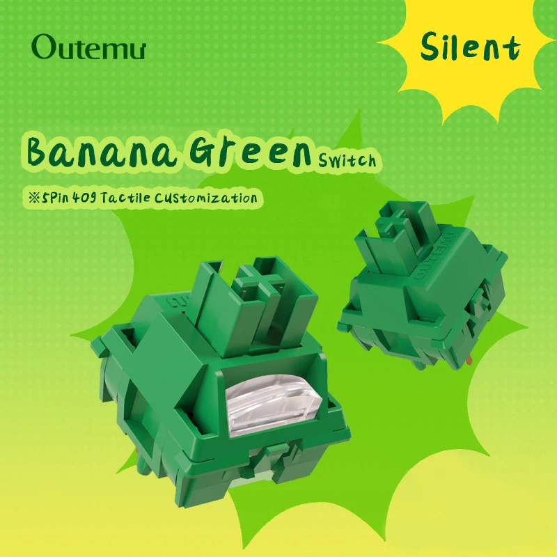 Przełączniki Outemu Banana Green Switch Silent 5 Pin 40g Tactile Pre-lubed Hot Swap do klawiatur mechanicznych… Przełączniki Outemu Banana Green Switch Silent 5 Pin 40g Tactile Pre-lubed Hot Swap do klawiatur mechanicznych…