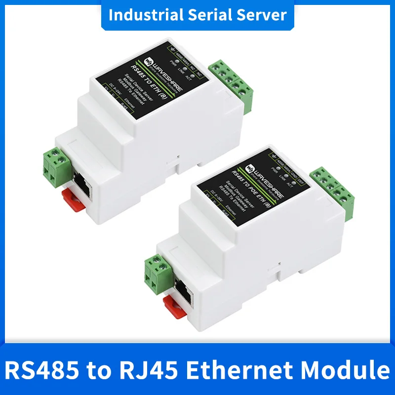 Przemysłowy serwer szeregowy RS485 do RJ45 Moduł Ethernet TCP/IP do serii Obsługa montażu na szynie Bramka…
