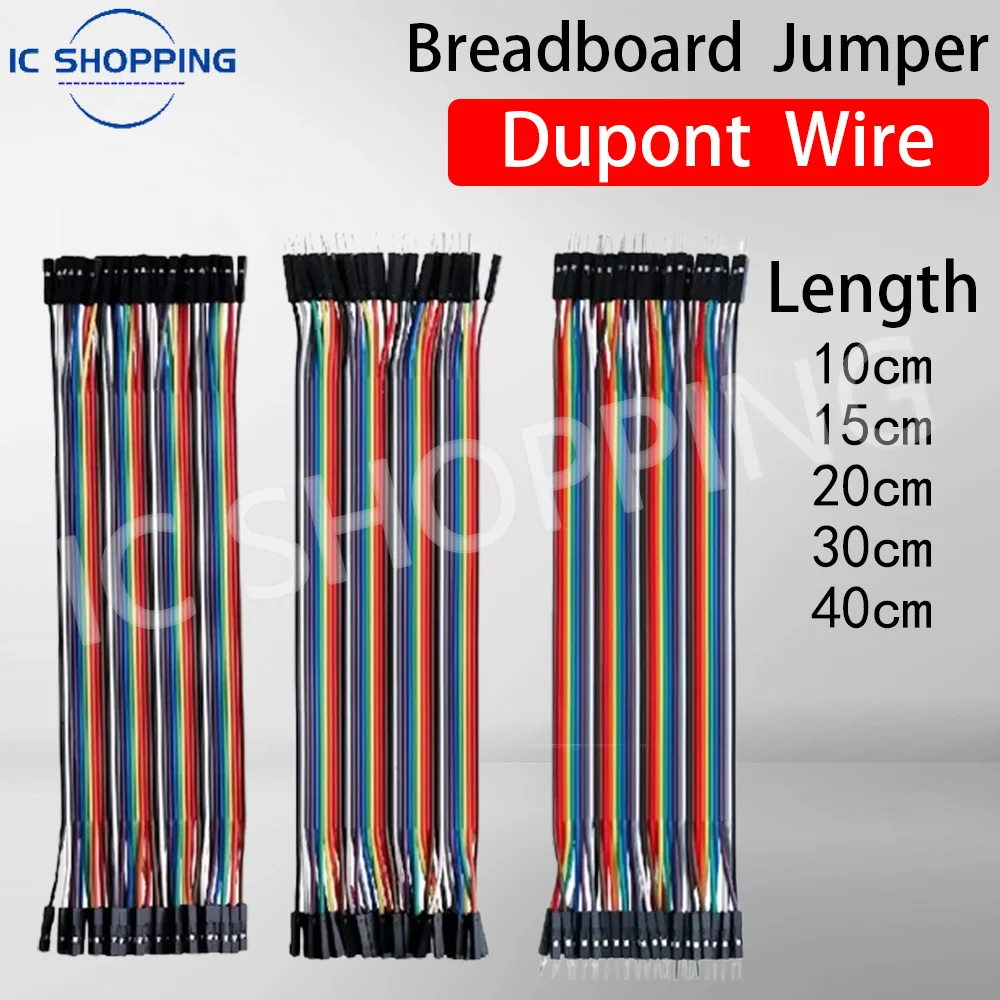 Przewód połączeniowy 40PCS DuPont Line DuPont Cable Connection męski na męski + żeński na żeński i męski na…
