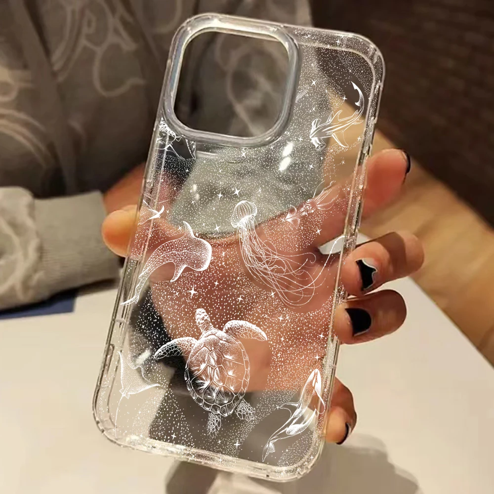 Przezroczyste etui na telefon z motywem żółwia morskiego w stylu pobocznym na iPhone 11 12 13 14 15 16 17 Pro… Przezroczyste etui na telefon z motywem żółwia morskiego w stylu pobocznym na iPhone 11 12 13 14 15 16 17 Pro…