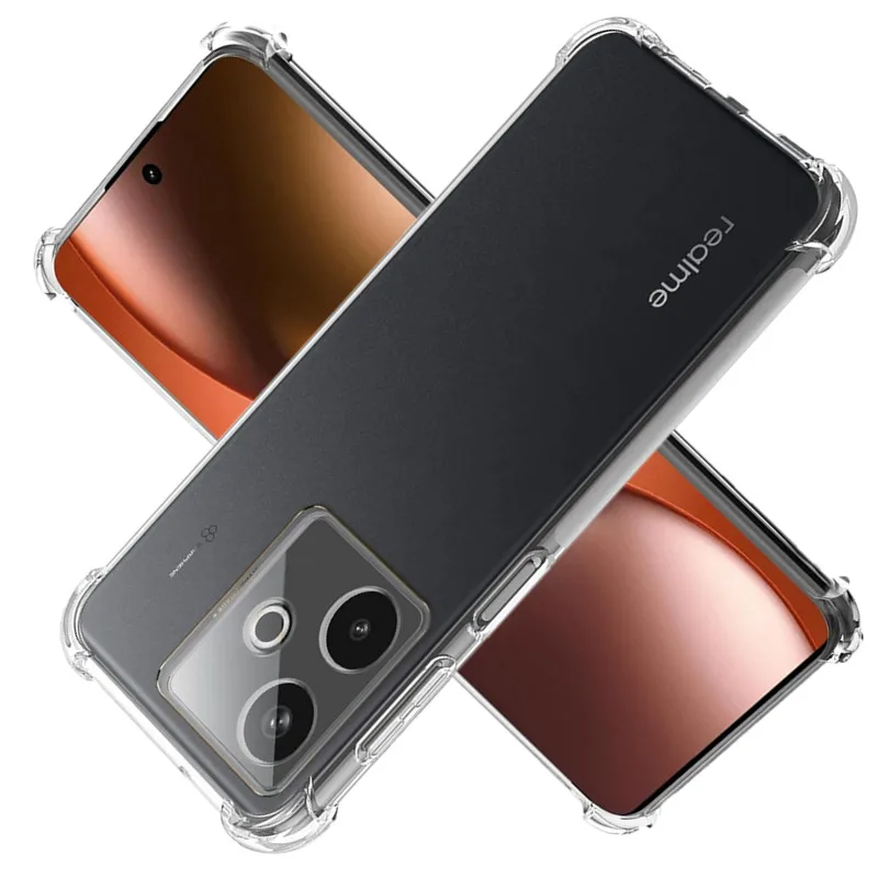Przezroczyste etui TPU do Realme GT 7 GT 7T GT7 Pokrowiec ochronny na cztery rogi Wstrząsoodporny zderzak…