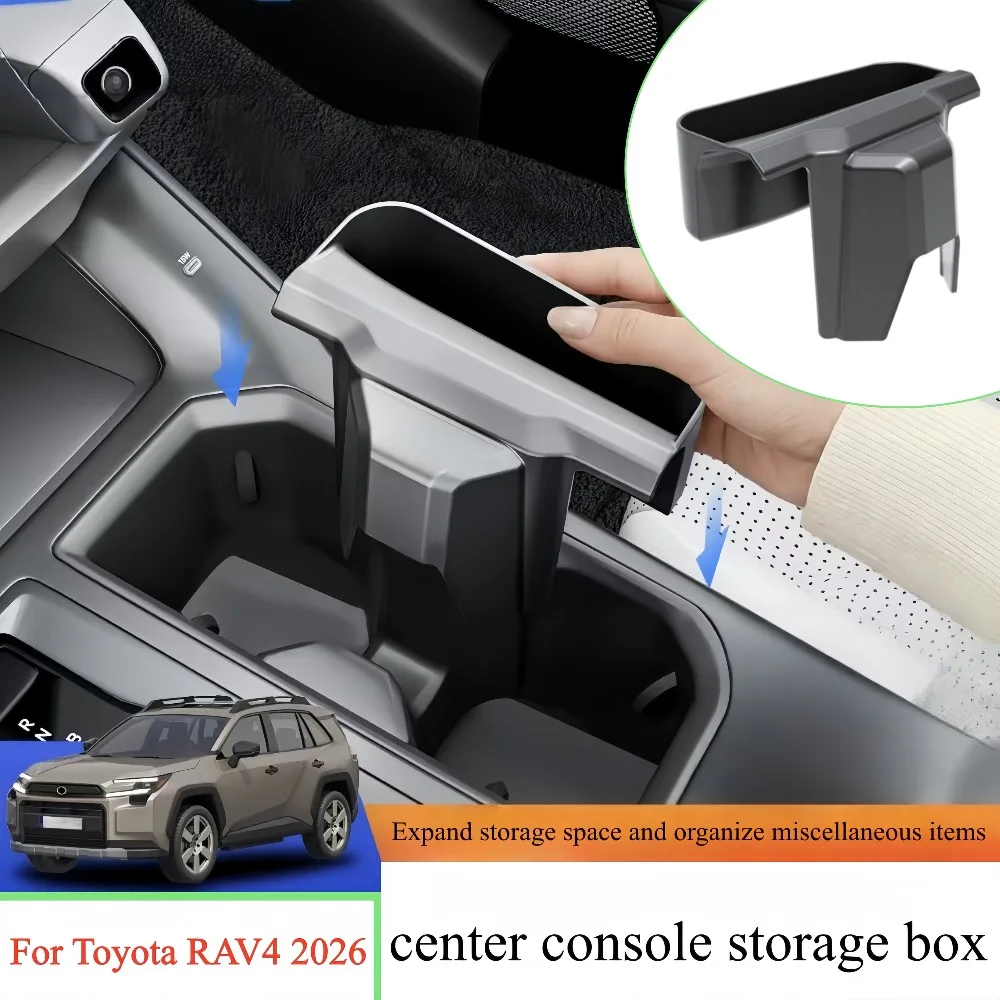 Pudełko do przechowywania do zawieszenia na konsolę środkową, pasuje do Toyota RAV4 2026, organizer do wnętrza…