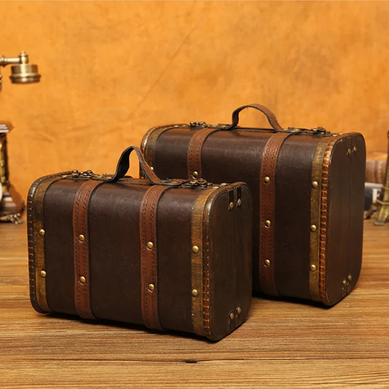 Pudełko na biżuterię w stylu vintage Retro o dużej pojemności do przechowywania drewniana walizka czarna… Pudełko na biżuterię w stylu vintage Retro o dużej pojemności do przechowywania drewniana walizka czarna…