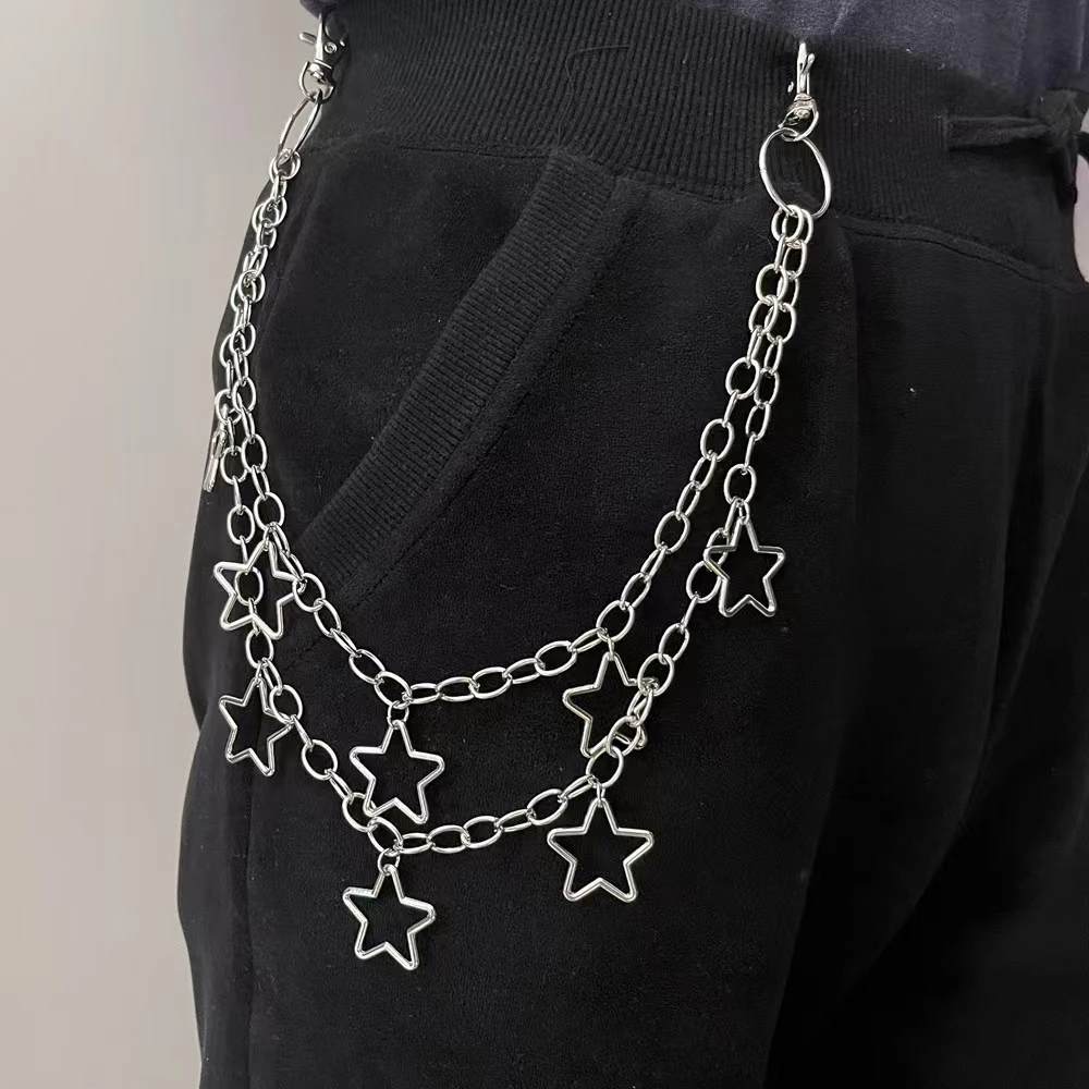 Punk Metal Crescent Geometric Bag Chain Hip Hop Hipster Cool Hundred Pair Pants Chain Dla Mężczyzn i Kobiet… Punk Metal Crescent Geometric Bag Chain Hip Hop Hipster Cool Hundred Pair Pants Chain Dla Mężczyzn i Kobiet…