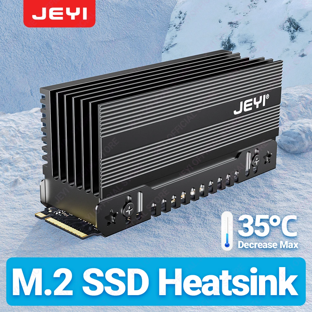 Radiator SSD JEYI M.2 2280, w pełni aluminiowy radiator konwekcyjny NVMe NGFF Heavy Duty, pasywna chłodnica z… Radiator SSD JEYI M.2 2280, w pełni aluminiowy radiator konwekcyjny NVMe NGFF Heavy Duty, pasywna chłodnica z…