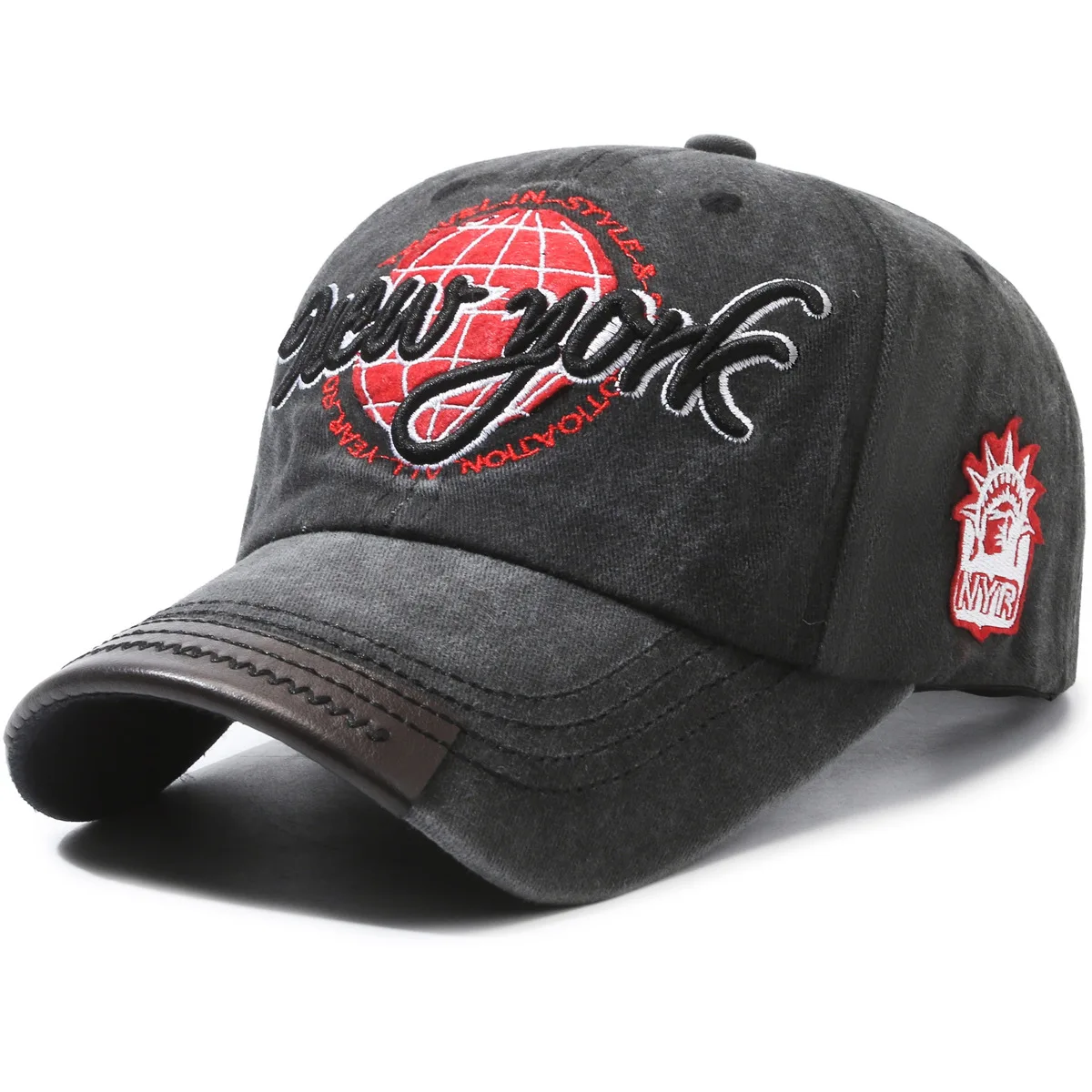 Retro New York Letter Embroidery Czapki z daszkiem Wiosna Lato Mężczyźni Kobiety Bawełna Regulowany Casual Hat…