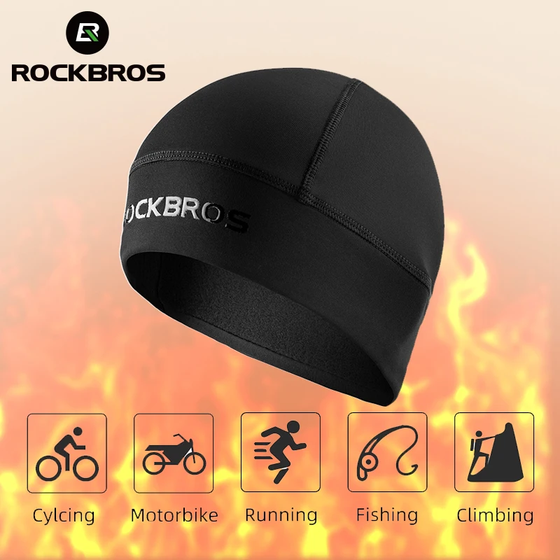 ROCKBROS Zimowe czapki rowerowe z polaru Czapka sportowa na zewnątrz Mężczyźni Zimowa ciepła czapka na głowę…