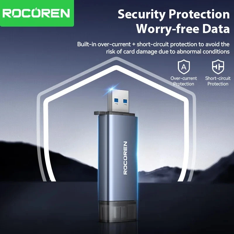 Rocoren Card Reader 2 in 1 USB 3.0 5Gbps USB A USB C Combined Design SD/TF Cards 2TB Smart Cardreader for… Rocoren Card Reader 2 in 1 USB 3.0 5Gbps USB A USB C Combined Design SD/TF Cards 2TB Smart Cardreader for…