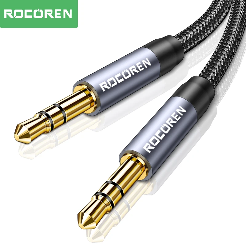 Rocoren Kabel audio 3,5 mm Jack męski do męskiego Aux do telefonu Słuchawki Samochodowe MP3 Głośnik Komputer… Rocoren Kabel audio 3,5 mm Jack męski do męskiego Aux do telefonu Słuchawki Samochodowe MP3 Głośnik Komputer…