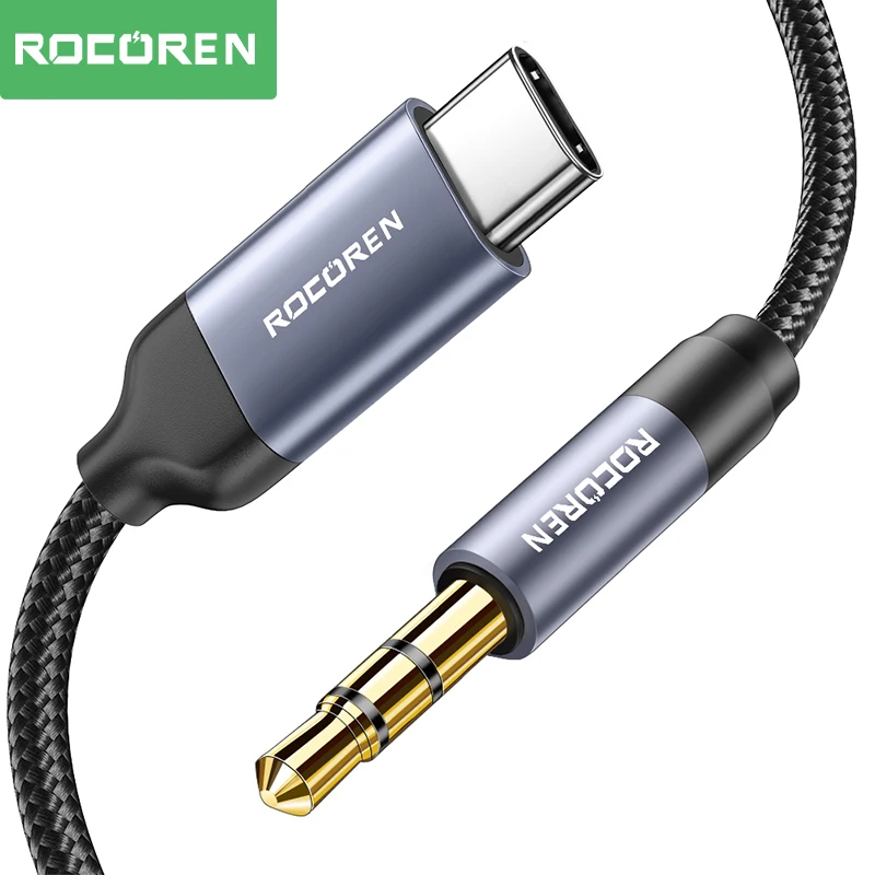 Rocoren Kabel AUX typu C do 3,5 mm Jack Audio Adapter głośnika Samochodowy konwerter słuchawek Komputerowy… Rocoren Kabel AUX typu C do 3,5 mm Jack Audio Adapter głośnika Samochodowy konwerter słuchawek Komputerowy…