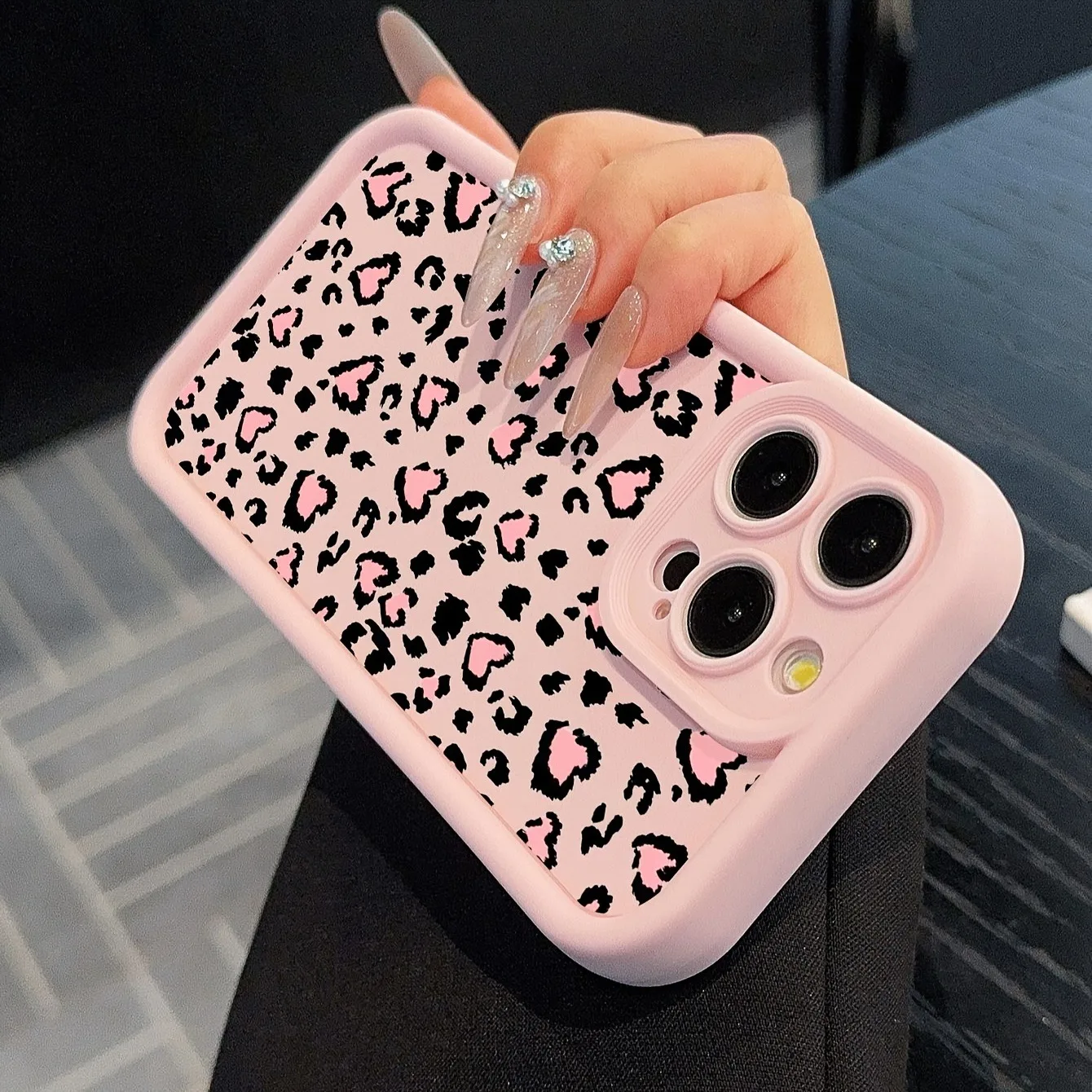 Różowe etui na telefon z motywem leoparda i bambusa do iPhone 17 16 Pro Max XS X XR 16e 11 12 13 14 15 7 8…