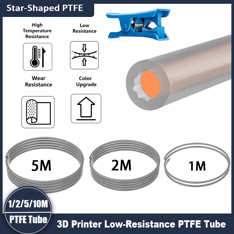 Rurka PTFE w kształcie gwiazdy 1/2/5M, 4mm średnicy zewnętrznej, teflonowa, ultra-gładka, do samodzielnego… Rurka PTFE w kształcie gwiazdy 1/2/5M, 4mm średnicy zewnętrznej, teflonowa, ultra-gładka, do samodzielnego…