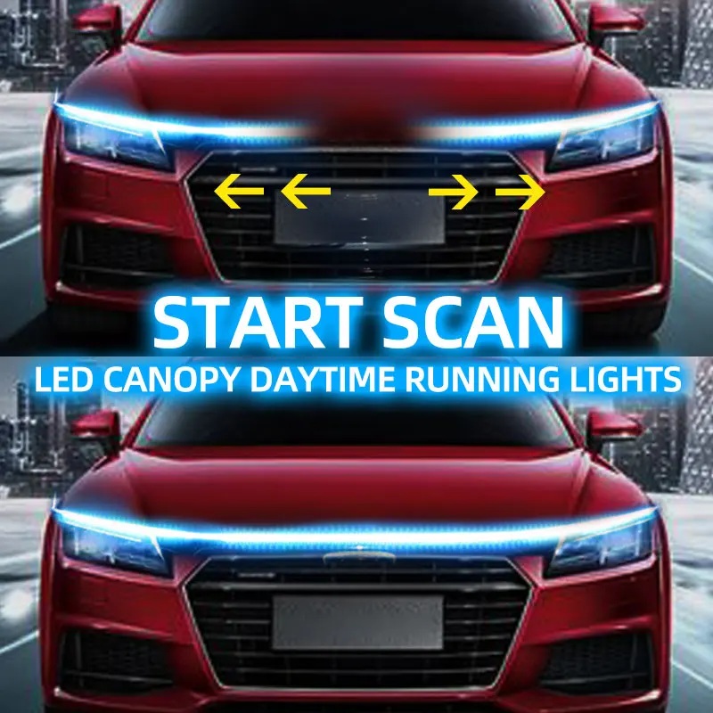 RXZ LED Światła do jazdy dziennej Skanowanie Rozpoczęcie samochodu Dekoracyjne światła maski silnika DRL…