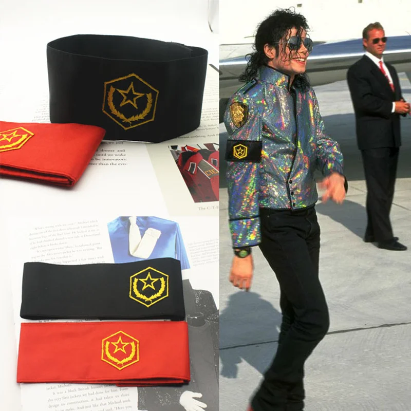 Rzadki Cosplay Michael Jackson CTE antywojenna haftowana opaska na ramię Brassard prezent na imprezę Halloween Rzadki Cosplay Michael Jackson CTE antywojenna haftowana opaska na ramię Brassard prezent na imprezę Halloween