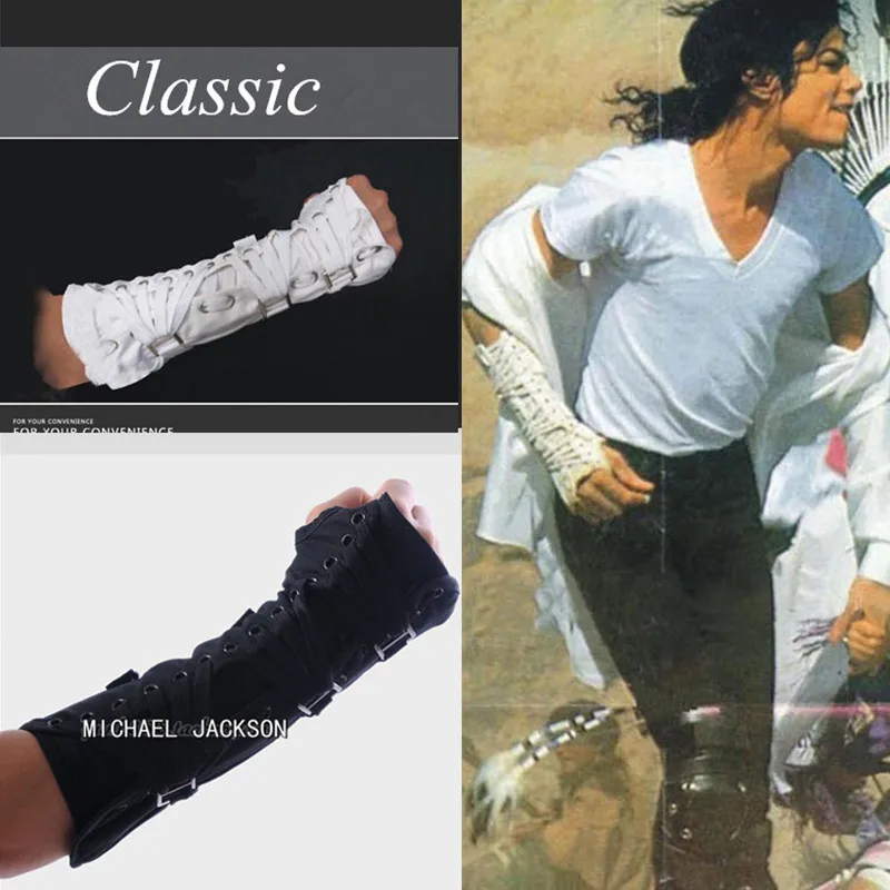 Rzadki Michael Jackson Punk Armbrace BAD Jam Czarno-Biały Bawełniany Rękawik Dla Fanów Punk Na Występ Imprezę… Rzadki Michael Jackson Punk Armbrace BAD Jam Czarno-Biały Bawełniany Rękawik Dla Fanów Punk Na Występ Imprezę…