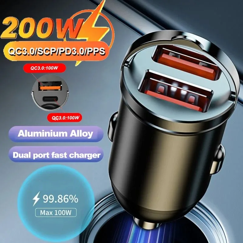 Samochodowa ładowarka 200W z podwójnym portem Mini USB Ultra szybkie ładowanie Gniazdo zapalniczki 12-24V… Samochodowa ładowarka 200W z podwójnym portem Mini USB Ultra szybkie ładowanie Gniazdo zapalniczki 12-24V…