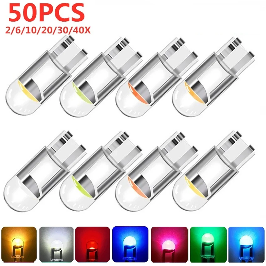Samochodowa lampa LED T10 W5W Canbus Glass COB 6000k Lampka do czytania Lampka obrysowa Klinowa tablica…