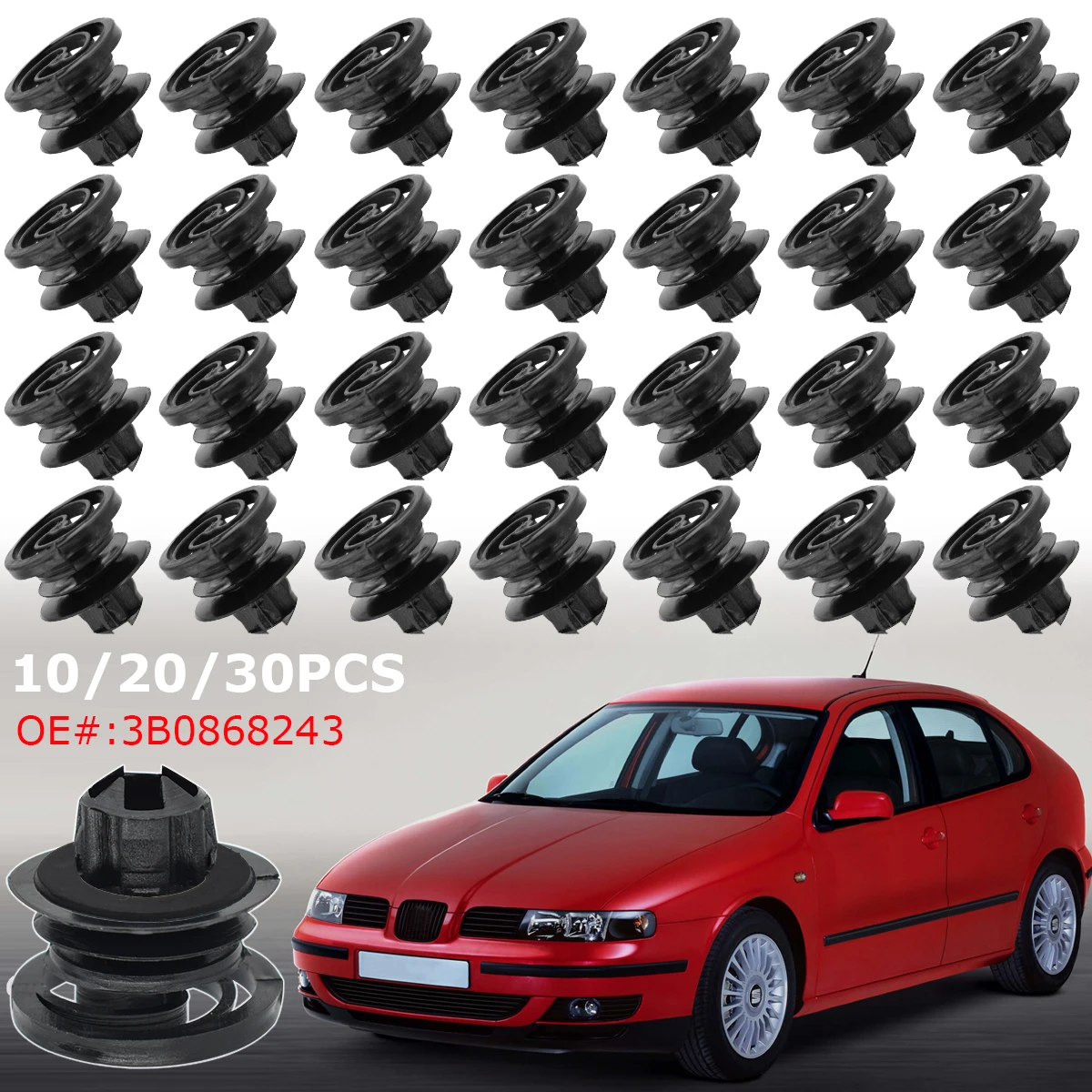Samochodowe klipsy do paneli drzwi Wewnętrzne automatyczne elementy mocujące do Seat Leon 1M Mk1 1999 – 2006…