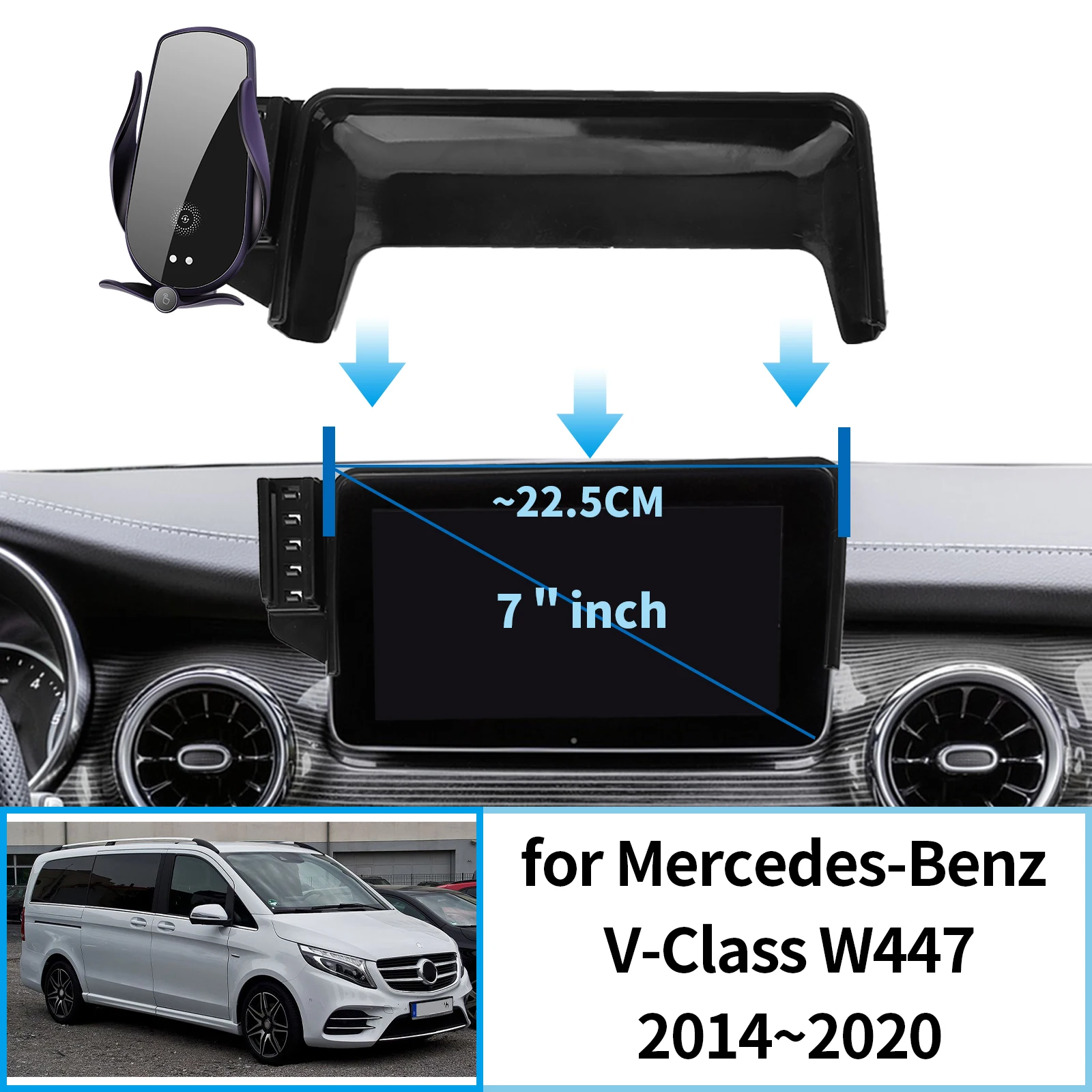 Samochodowy uchwyt na telefon komórkowy do Mercedes-Benz V-Class W447 2014~2020 GPS Uchwyt Nawigacja Stojak… Samochodowy uchwyt na telefon komórkowy do Mercedes-Benz V-Class W447 2014~2020 GPS Uchwyt Nawigacja Stojak…
