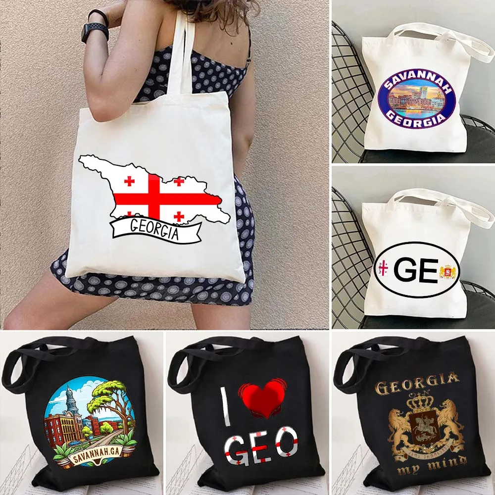 Savannah Republic Georgia Love Heart Georgia Country Flag Map Emblem Letter Print Women Canvas Tote Bag… Savannah Republic Georgia Love Heart Georgia Country Flag Map Emblem Letter Print Women Canvas Tote Bag…
