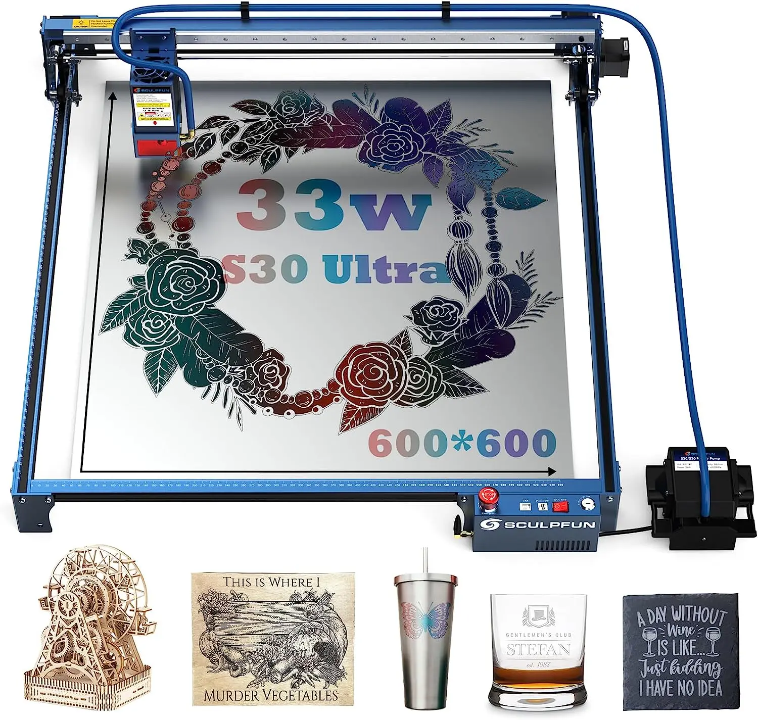 SCULPFUN S30 Ultra Laser Engraver z asystentem powietrznym 33W Wyjściowa wycinarka laserowa 600x600mm Obszar…