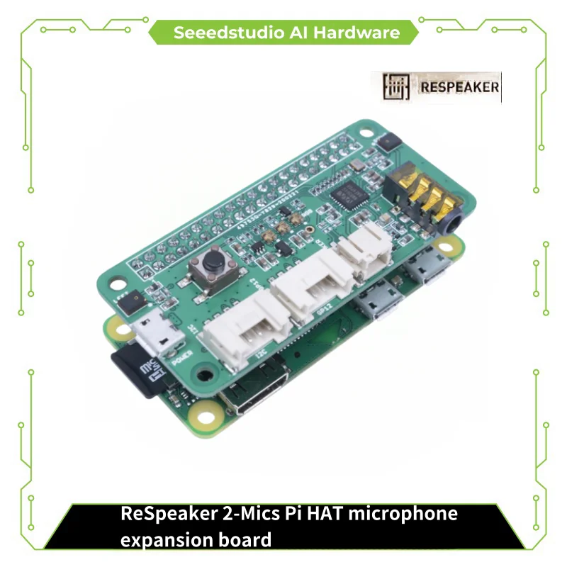Seeed studio reSpeaker 2-Mics Pi HAT V2.0 dla Raspberry Pi – kodek audio TLV320AIC3104, 2 mikrofony analogowe… Seeed studio reSpeaker 2-Mics Pi HAT V2.0 dla Raspberry Pi – kodek audio TLV320AIC3104, 2 mikrofony analogowe…