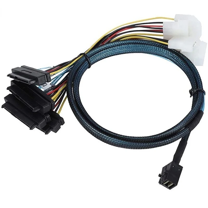 SFF-8643 do SFF-8482 kabel wewnętrzny HD Mini SAS SFF8643 Host do 4x 29Pin SFF8482 docelowy przewód adapterowy… SFF-8643 do SFF-8482 kabel wewnętrzny HD Mini SAS SFF8643 Host do 4x 29Pin SFF8482 docelowy przewód adapterowy…